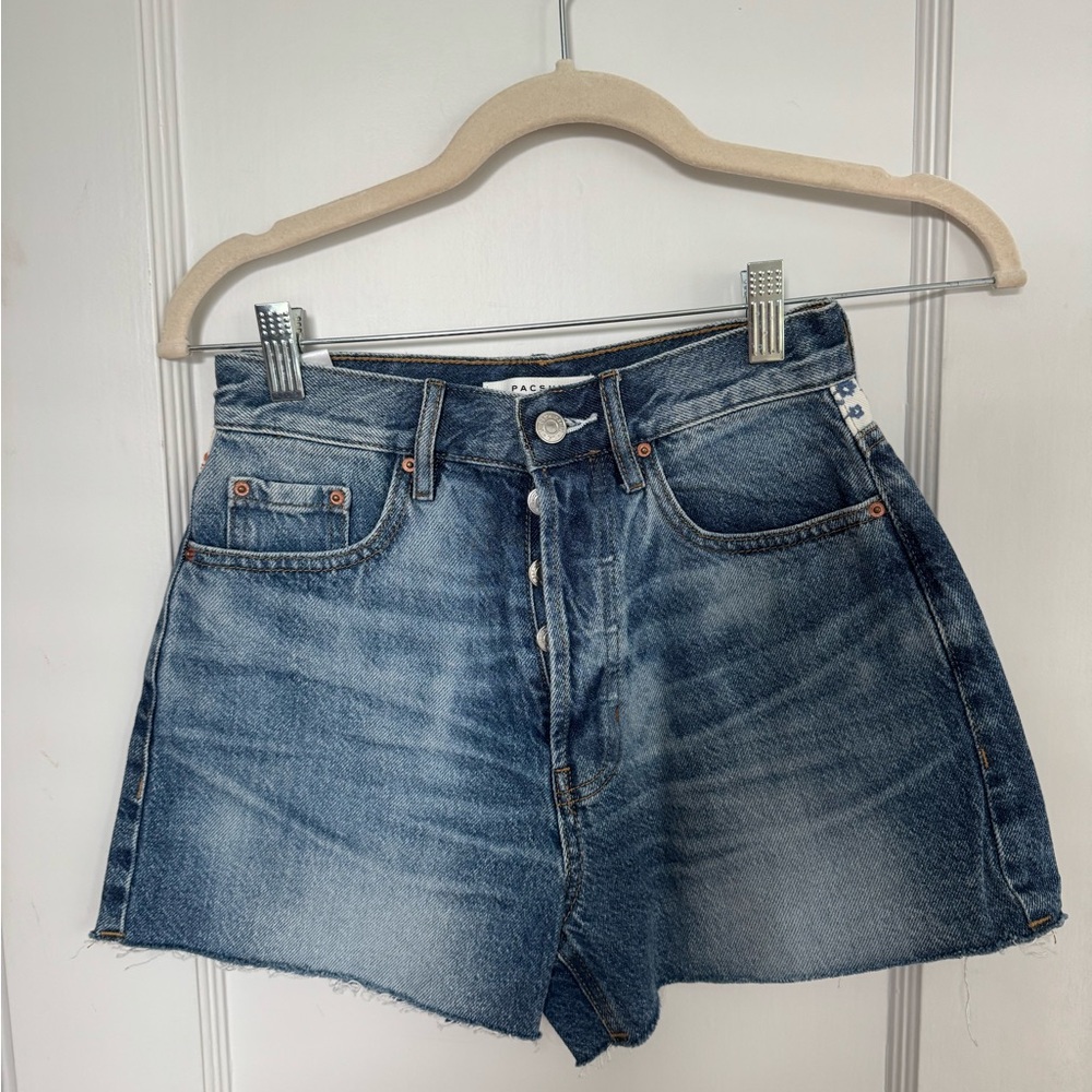 PacSun Blue Jean Shorts High-Waisted Cut-Off